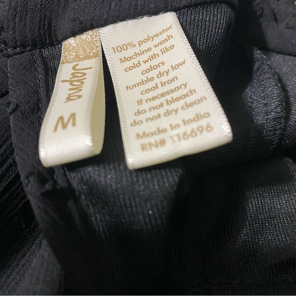 JAPNA ~ Black Ruffled Trim Dress W/Mock Neck & Sheer Balloon Sleeves Size Large - Picture 6 of 8